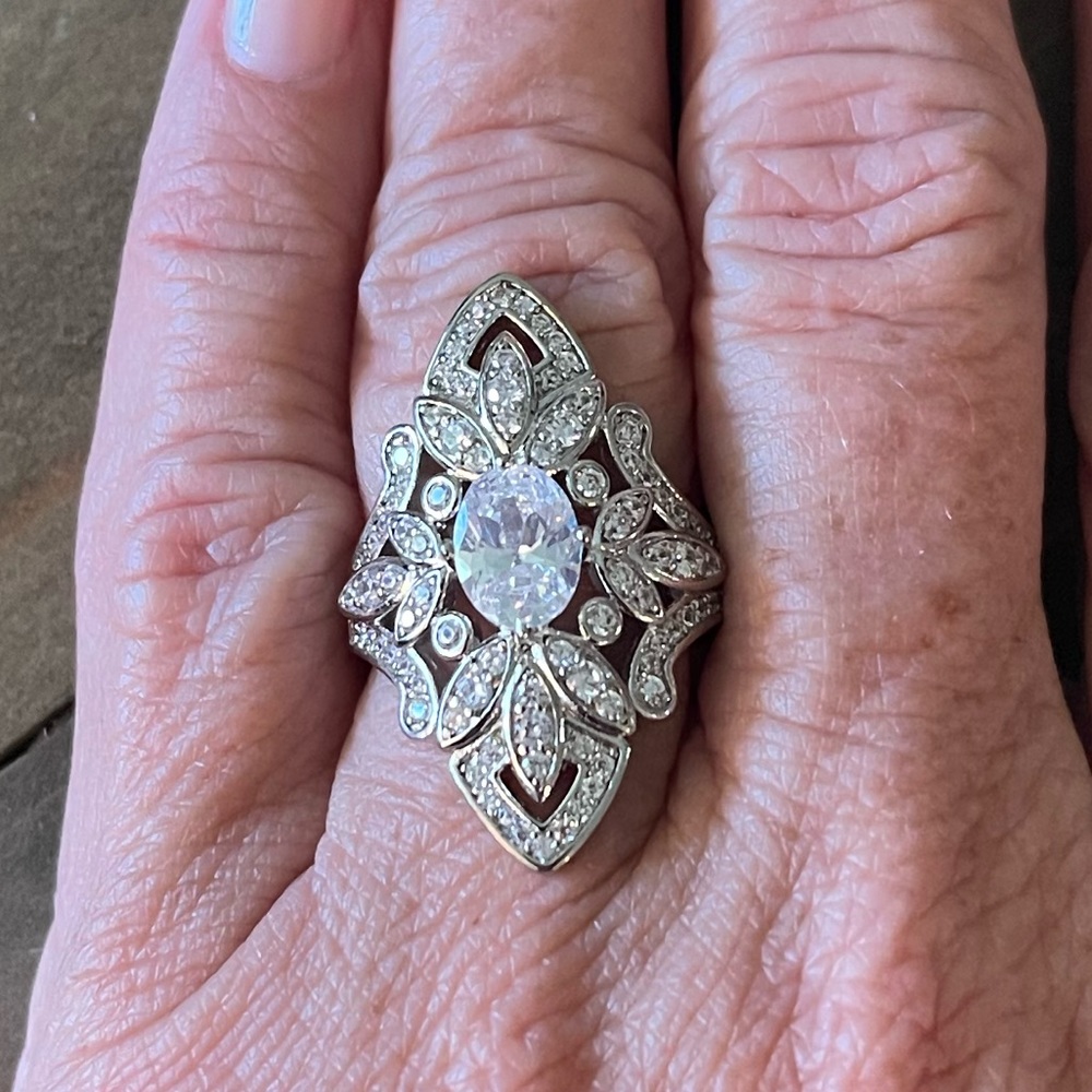 Elegant Vintage Reproduction Silver Ring